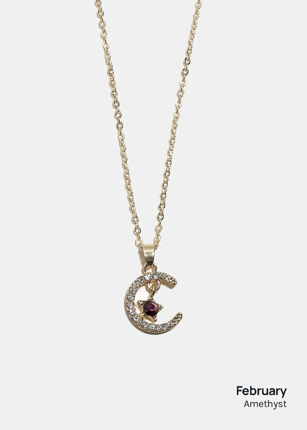 Miss A Birthstone Necklace - Moon + Star - Image 7