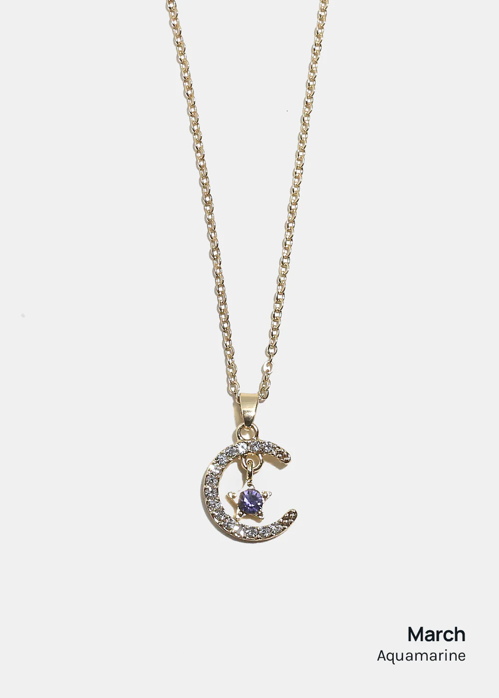 Miss A Birthstone Necklace - Moon + Star - Image 8
