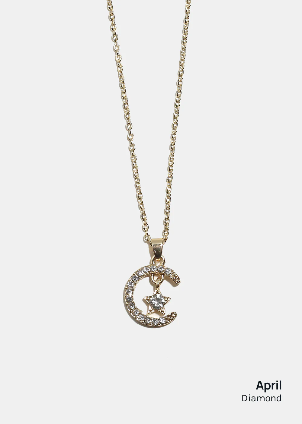 Miss A Birthstone Necklace - Moon + Star - Image 9