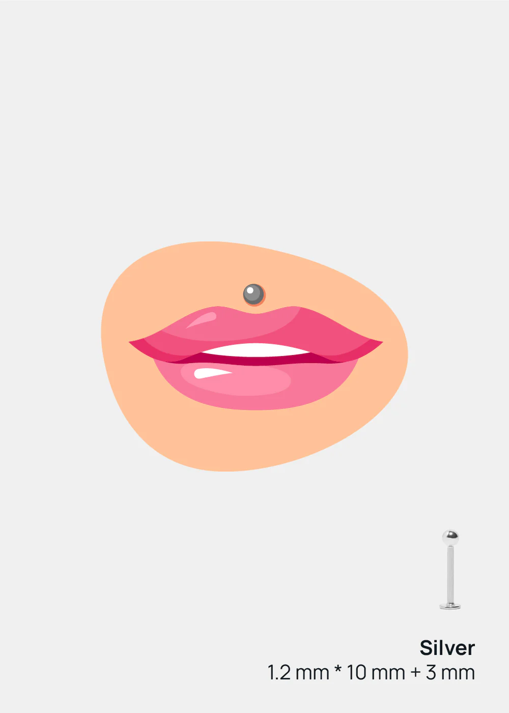 Miss A Body Jewelry - Labret Monroe Ball Lip Stud - Image 2