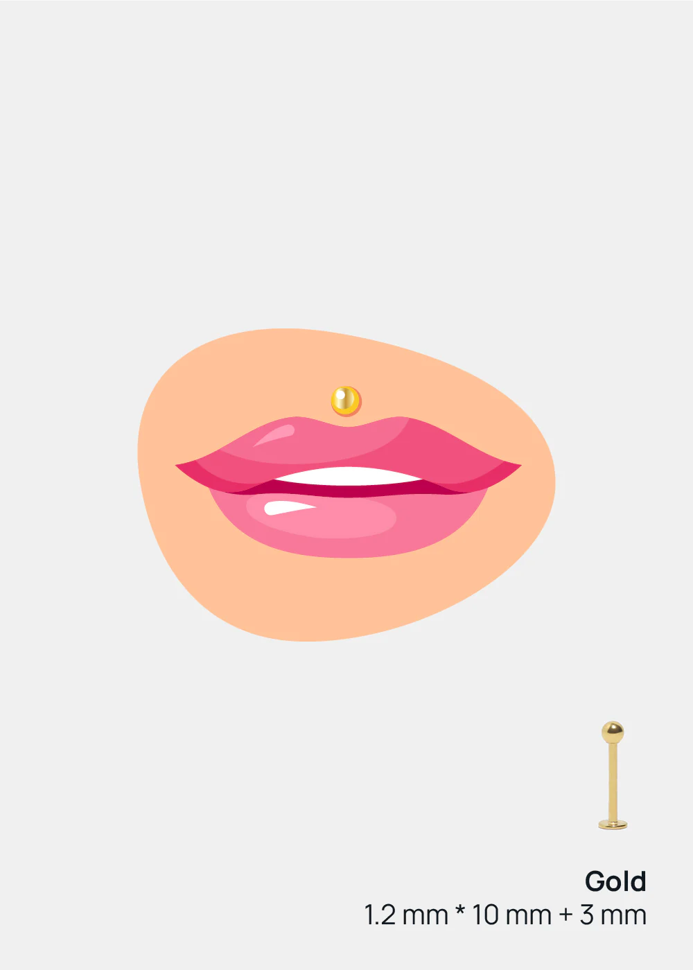 Miss A Body Jewelry - Labret Monroe Ball Lip Stud - Image 3
