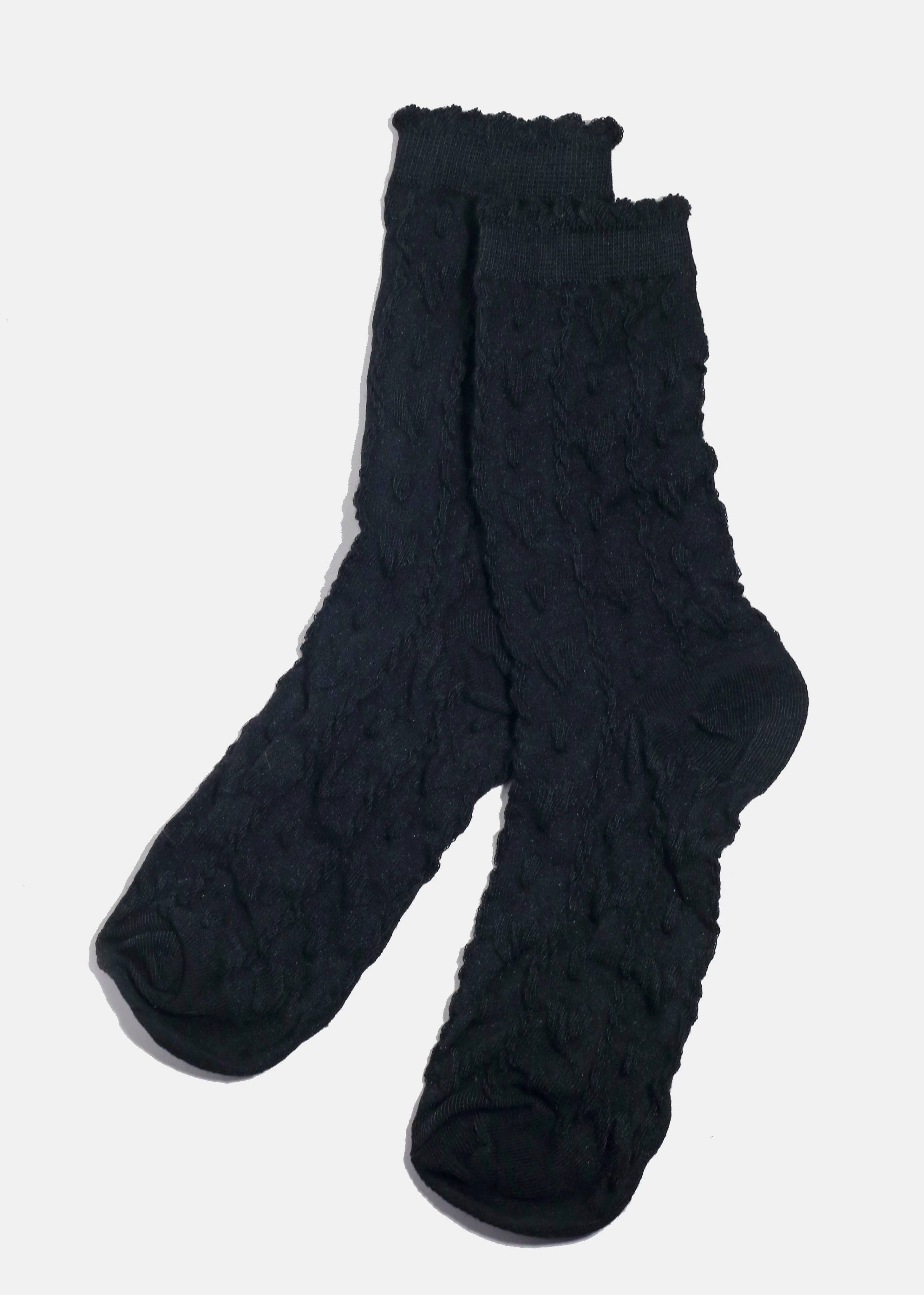 Miss A Knitted Heart Crew Length Premium Socks - Image 2