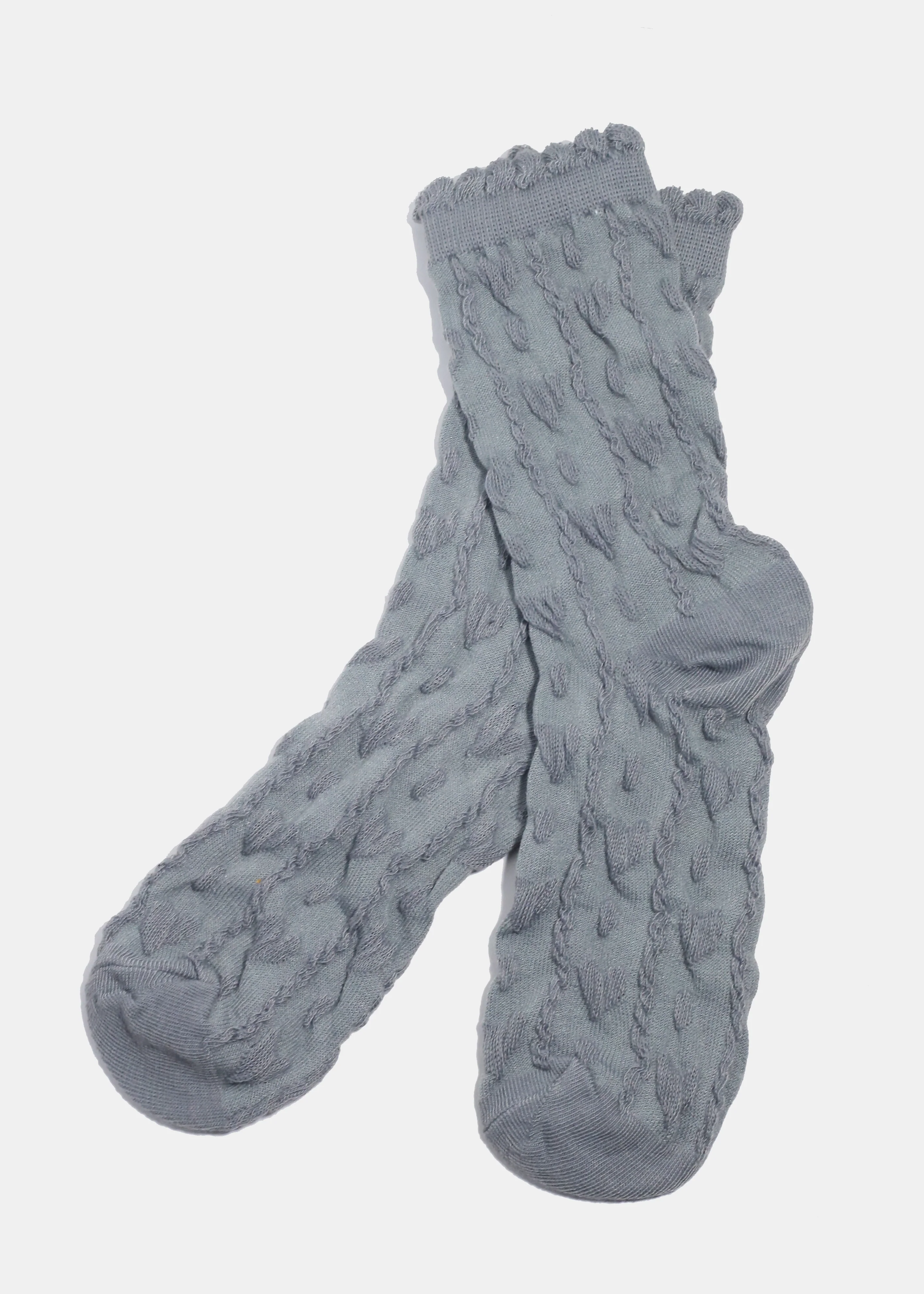 Miss A Knitted Heart Crew Length Premium Socks - Image 3