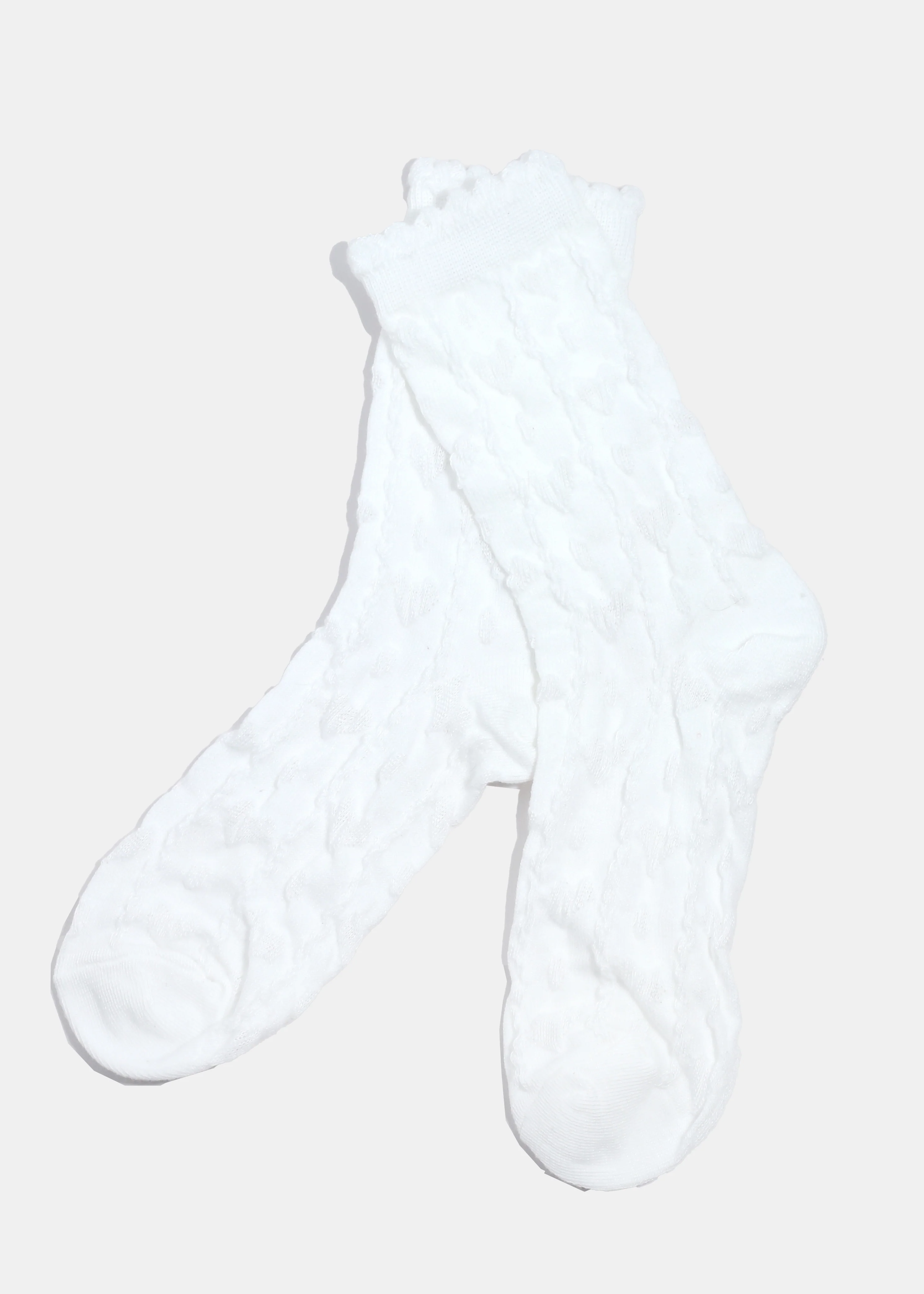 Miss A Knitted Heart Crew Length Premium Socks - Image 4