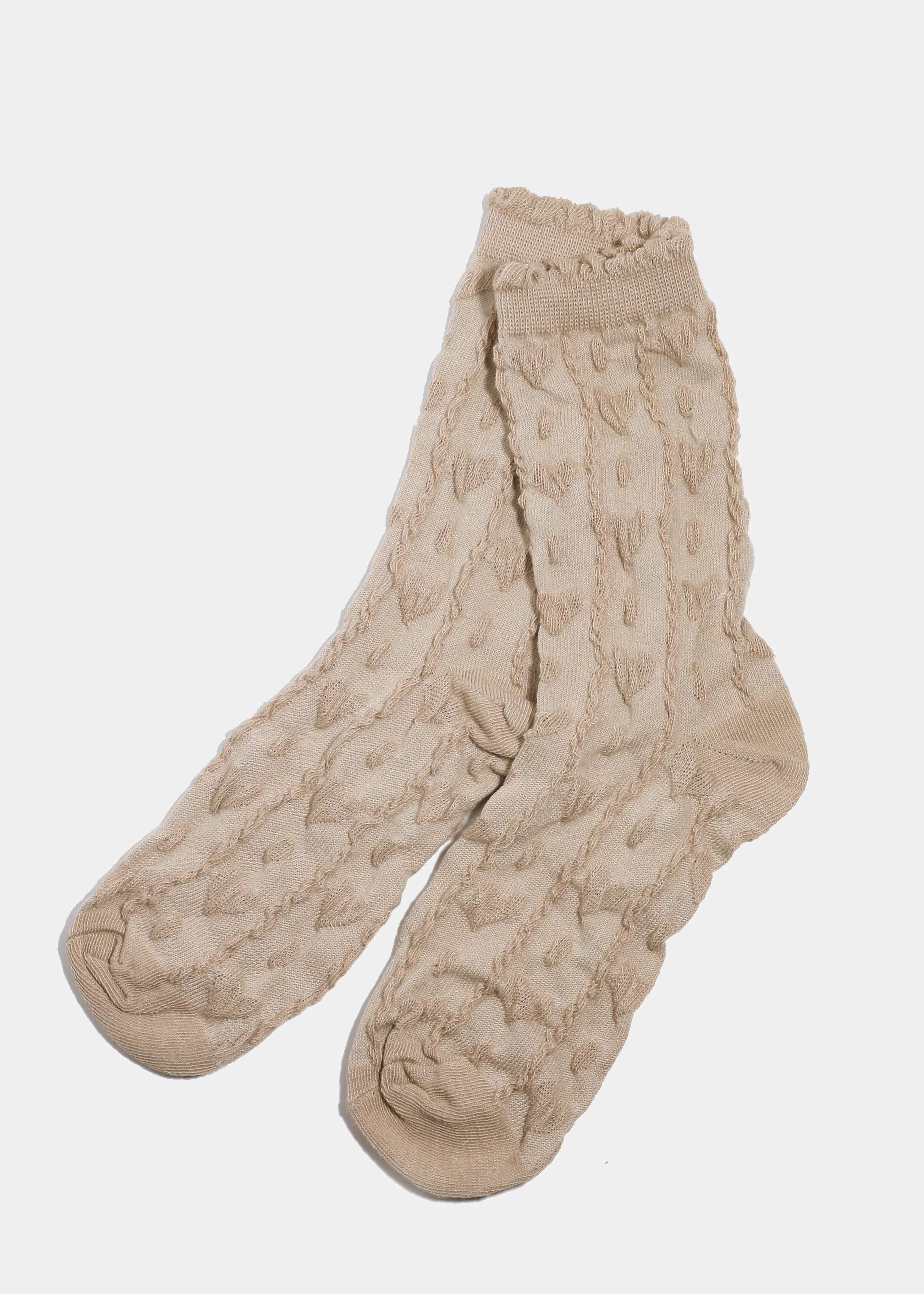 Miss A Knitted Heart Crew Length Premium Socks - Image 5