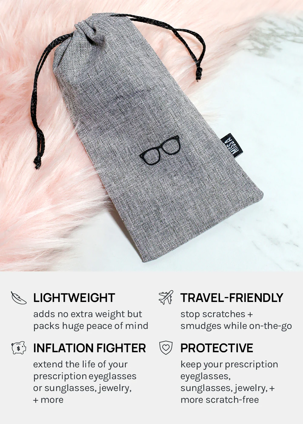 Miss A Linen Eyewear Pouch - Image 4