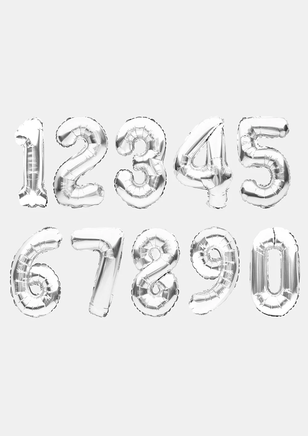 Official Key Items Party Balloons- Silver Numbers - Image 4
