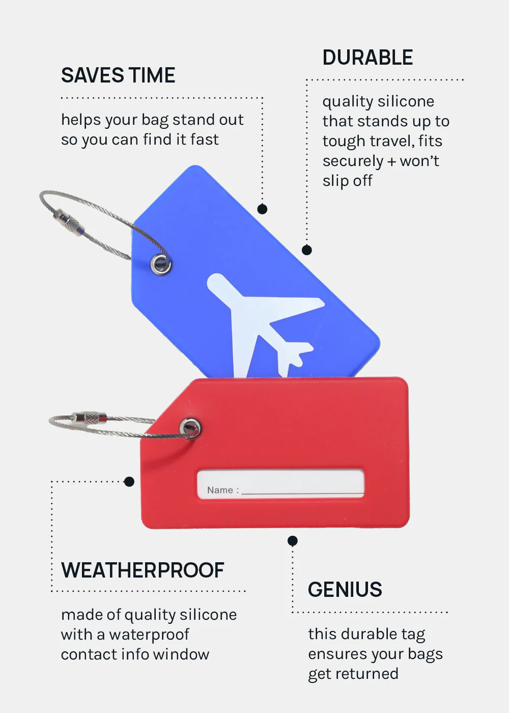 Miss A Silicone Luggage Tag – Jetset - Image 3