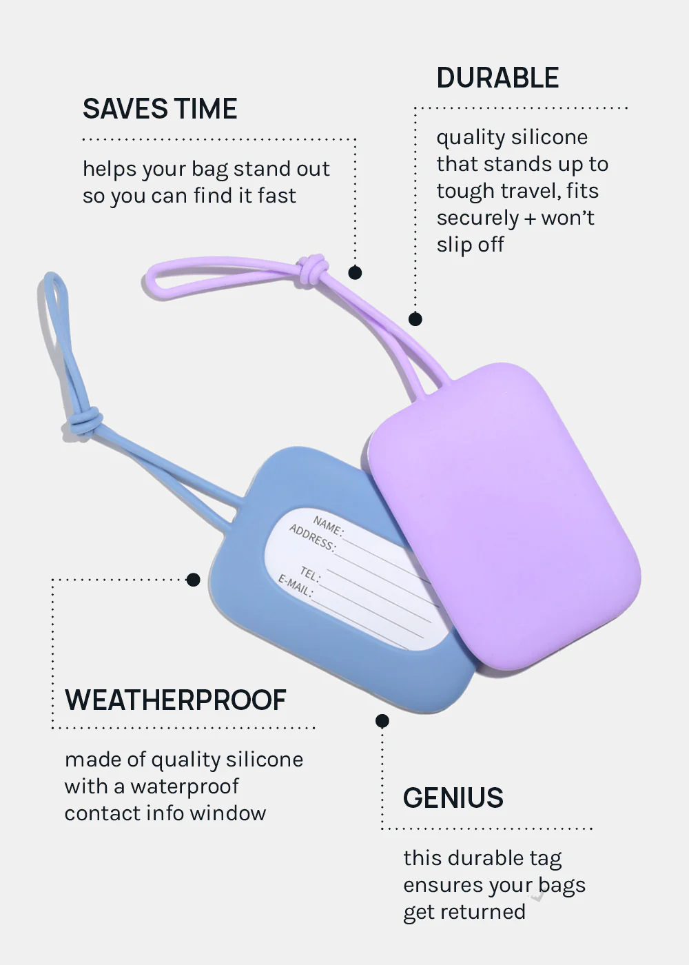 Miss A Silicone Luggage Tag – Softloop - Image 3