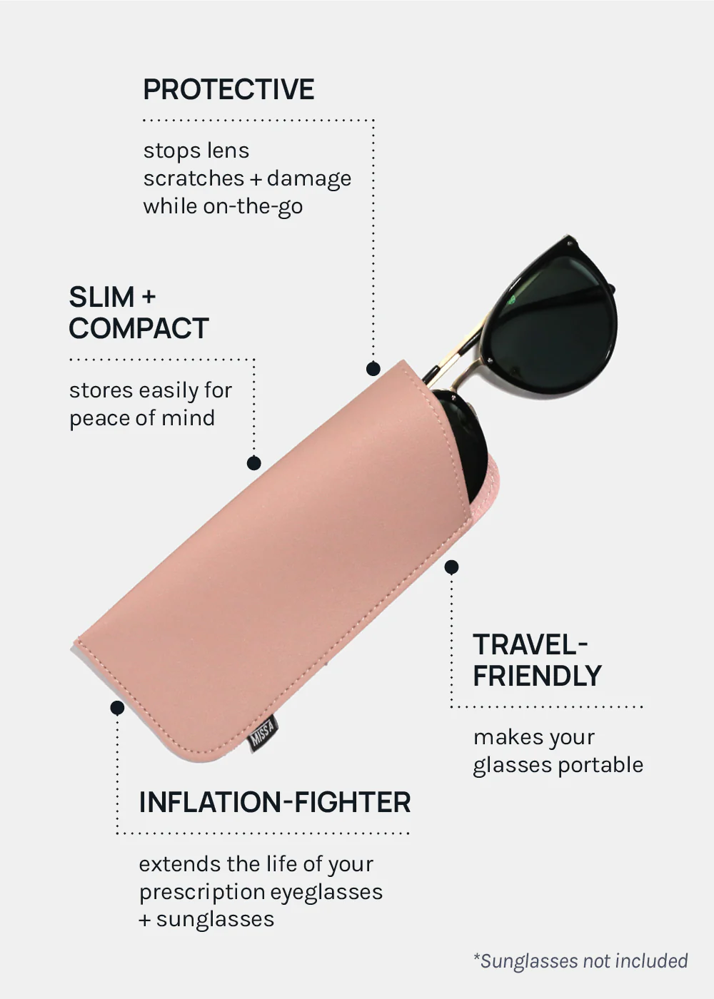Miss A Vegan Leather Glasses Sleeves - Image 3