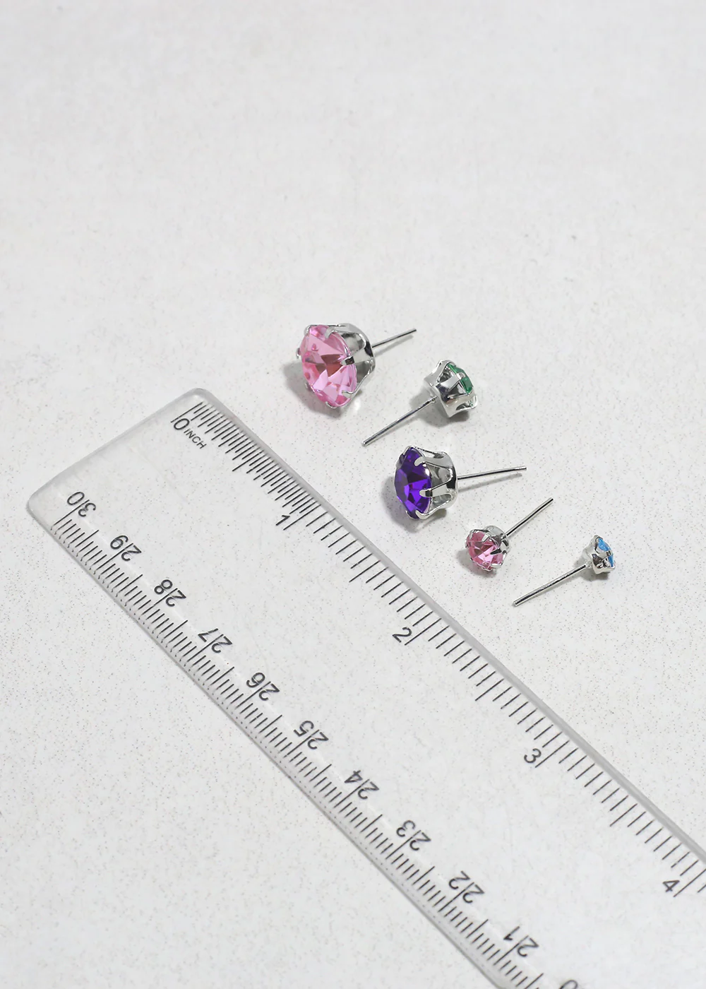 Multi-Color Rhinestone Stud Earring Pack - Gold - Image 5