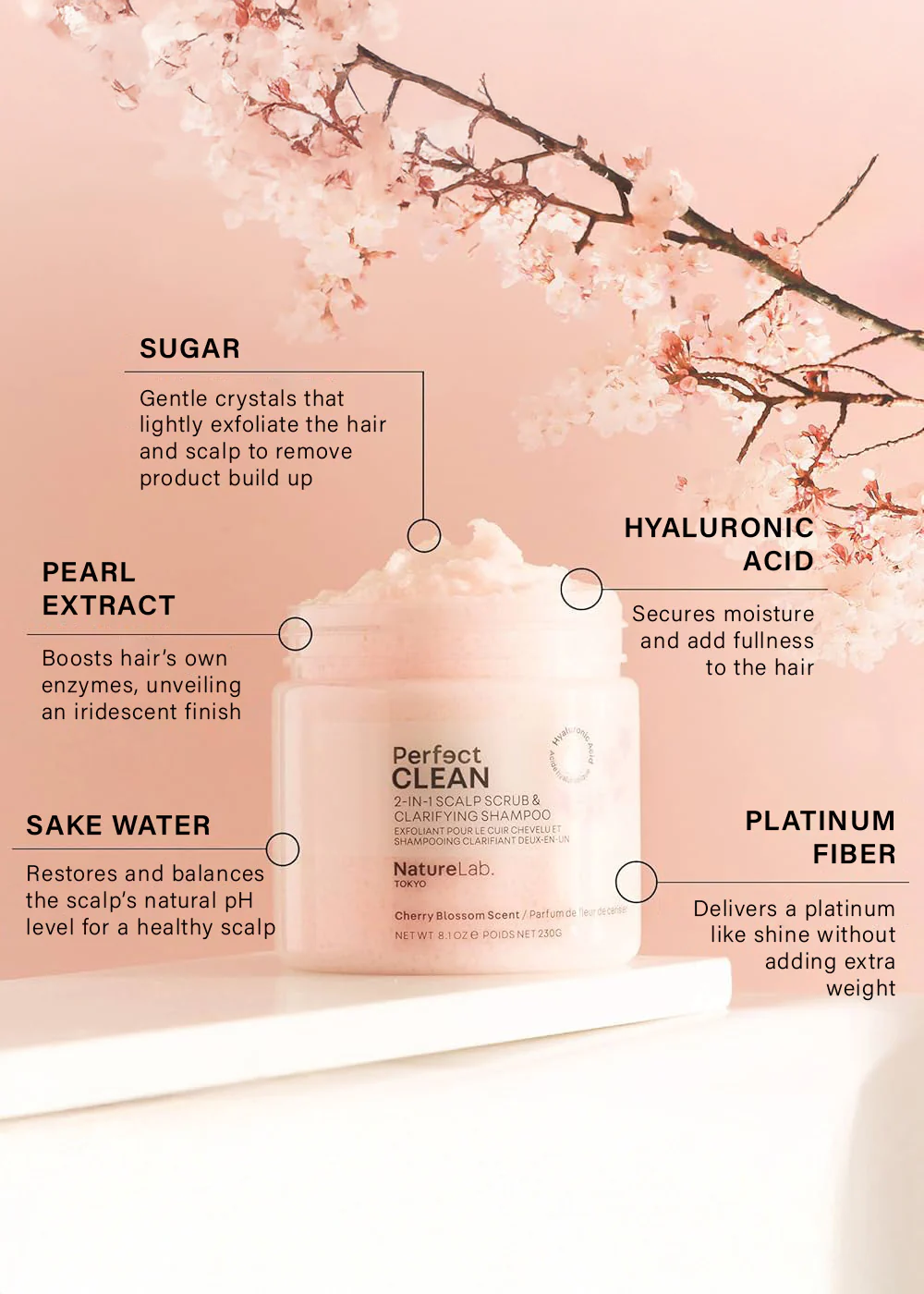 NatureLab Tokyo Perfect Clean 2-in-1 Scalp Scrub & Clarifying Shampoo 230g - Image 4