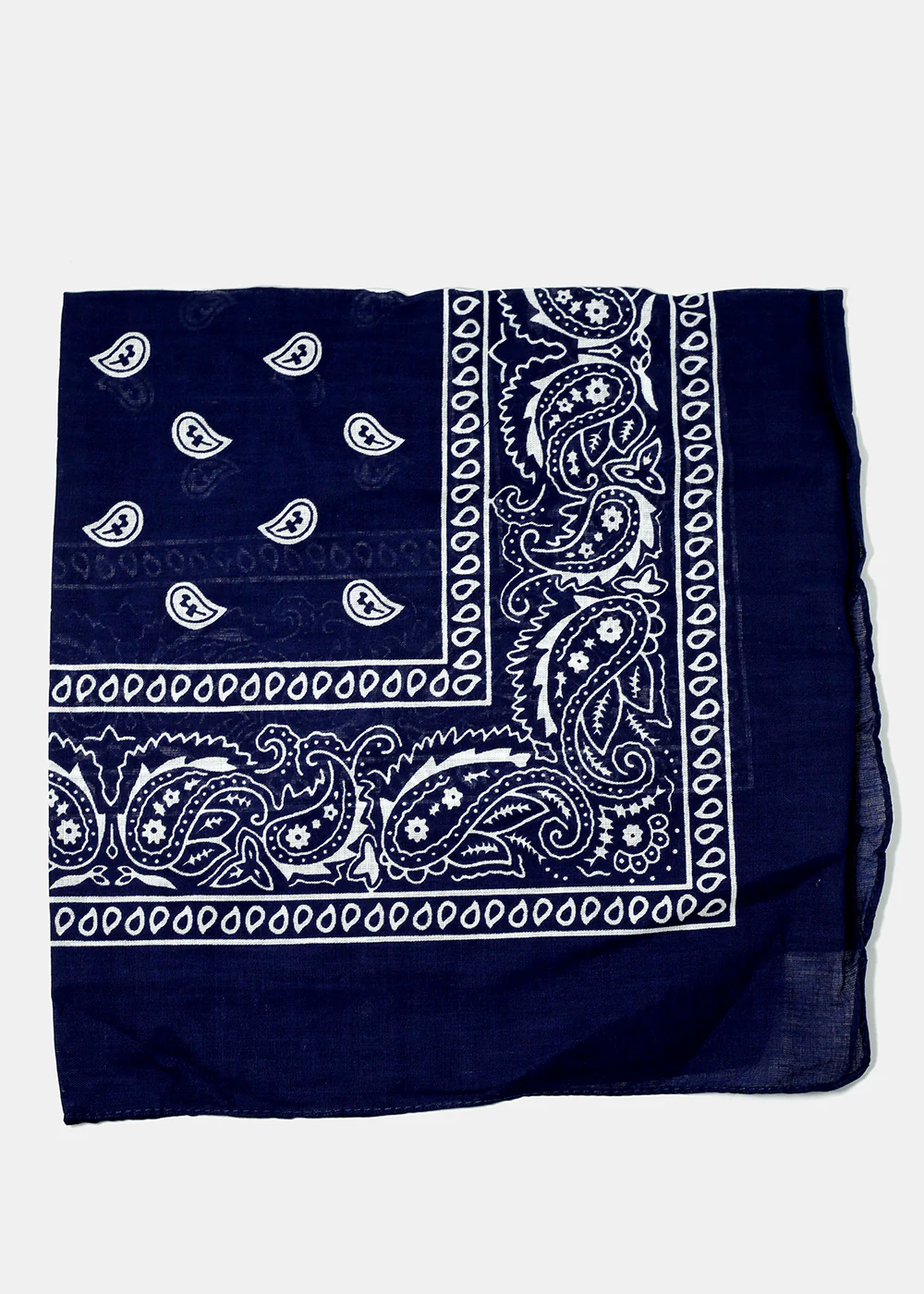 Navy Paisley Print Bandana