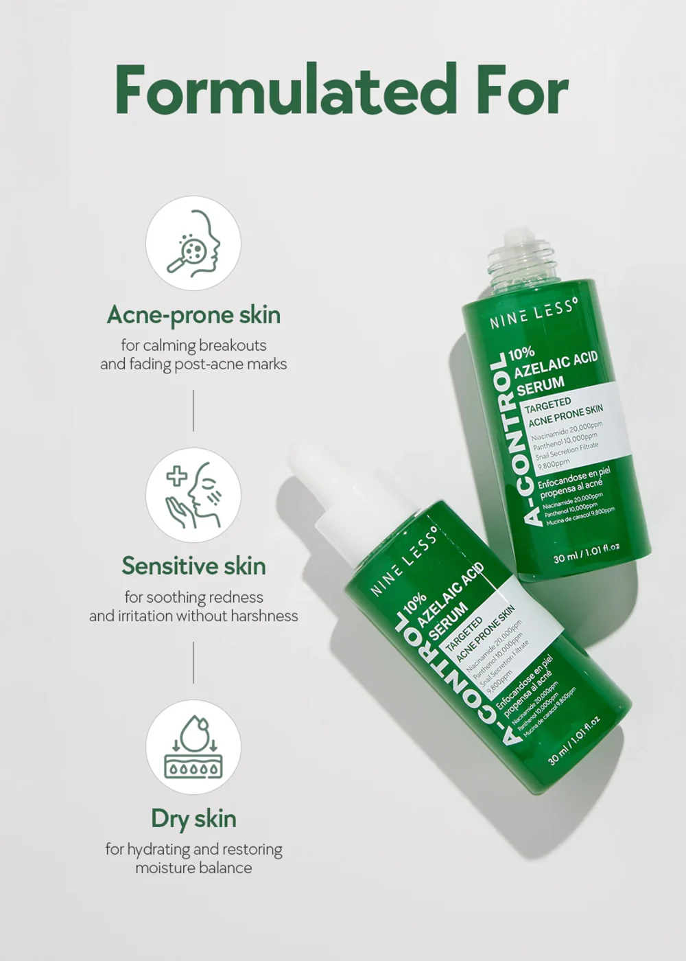 NINELESS A-Control 10% Azelaic Acid Serum 30ml - Image 5