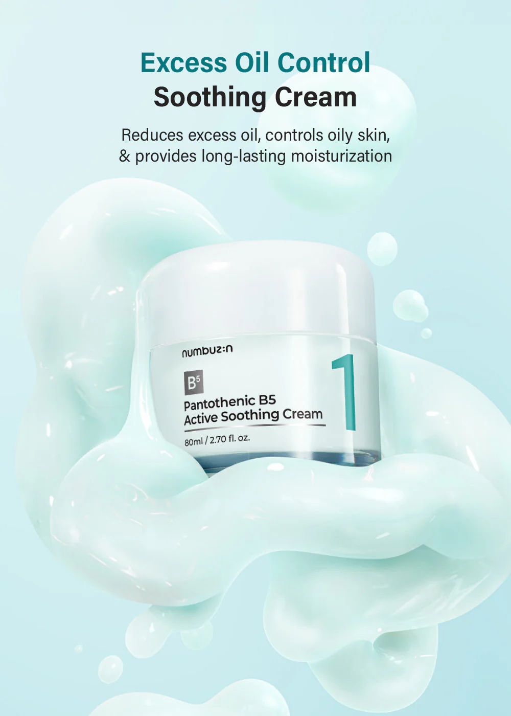 numbuzin No. 1 Pantothenic B5 Active Soothing Cream 80ml - Image 2