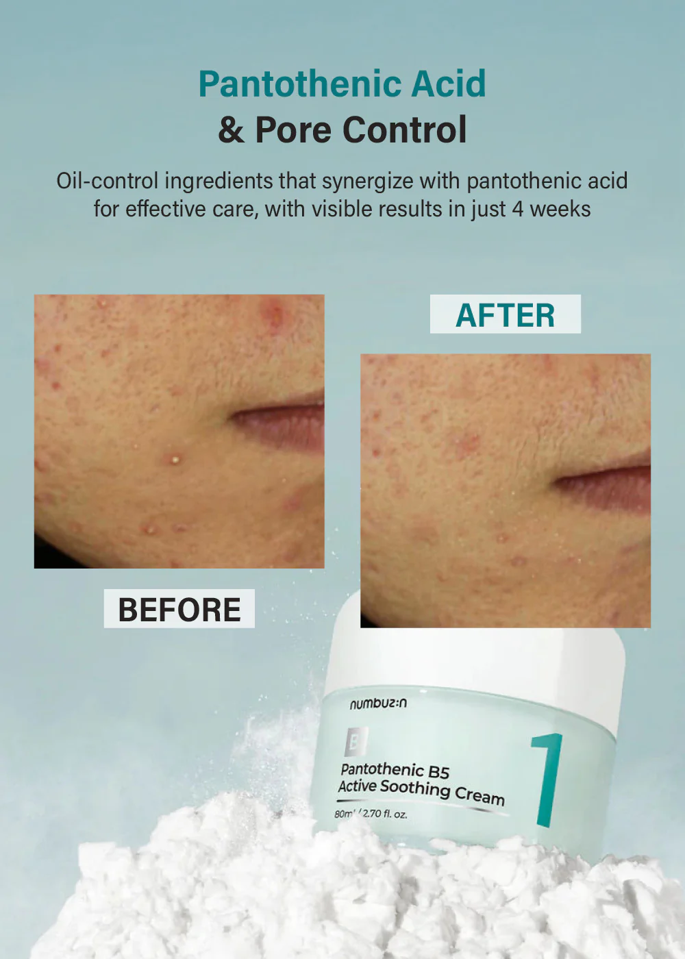 numbuzin No. 1 Pantothenic B5 Active Soothing Cream 80ml - Image 3