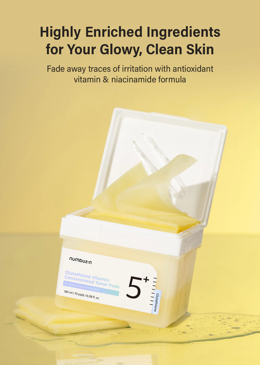 numbuzin No. 5+ Glutathione Vitamin Concentrated Pad (70 Pads) - Image 2