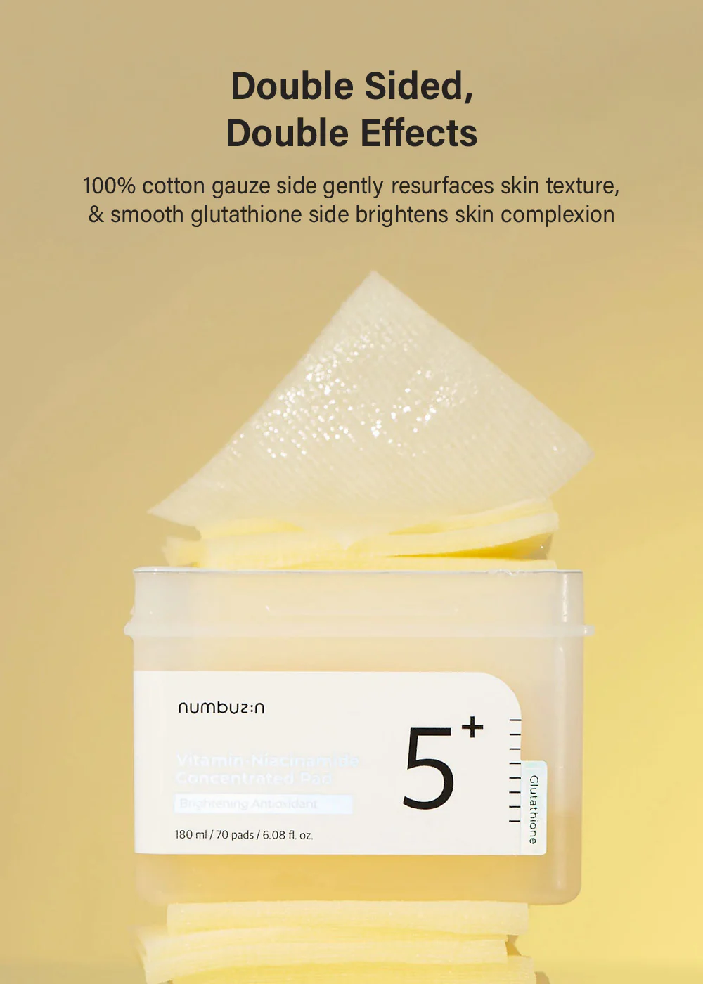 numbuzin No. 5+ Glutathione Vitamin Concentrated Pad (70 Pads) - Image 4