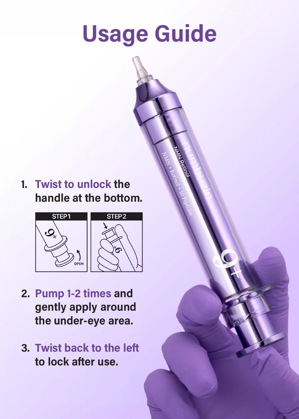 numbuzin No. 9 NAD+ Retinol Volumetox Eye Cream 10ml - Image 6
