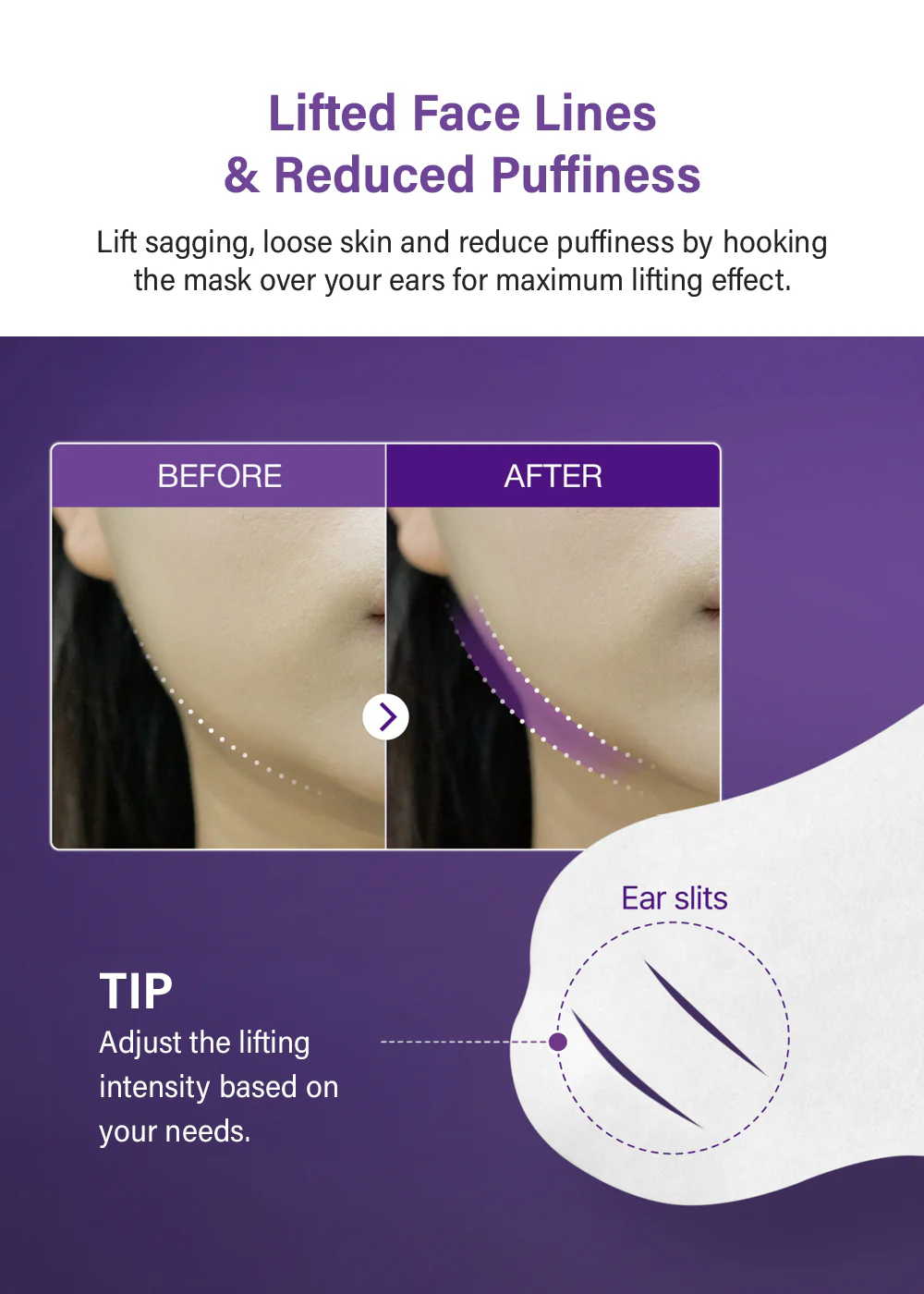 numbuzin No. 9 NMN Bio Lifting Full Cover Facial Mask (4 Sheets + Lifting Band) - Image 4