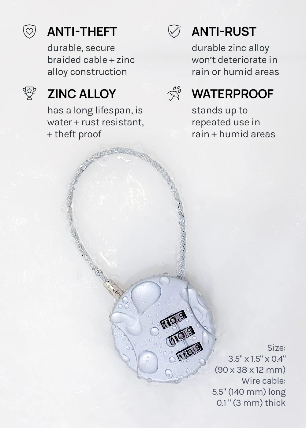 Official Key Items Anti-theft Cable Lock - Image 4