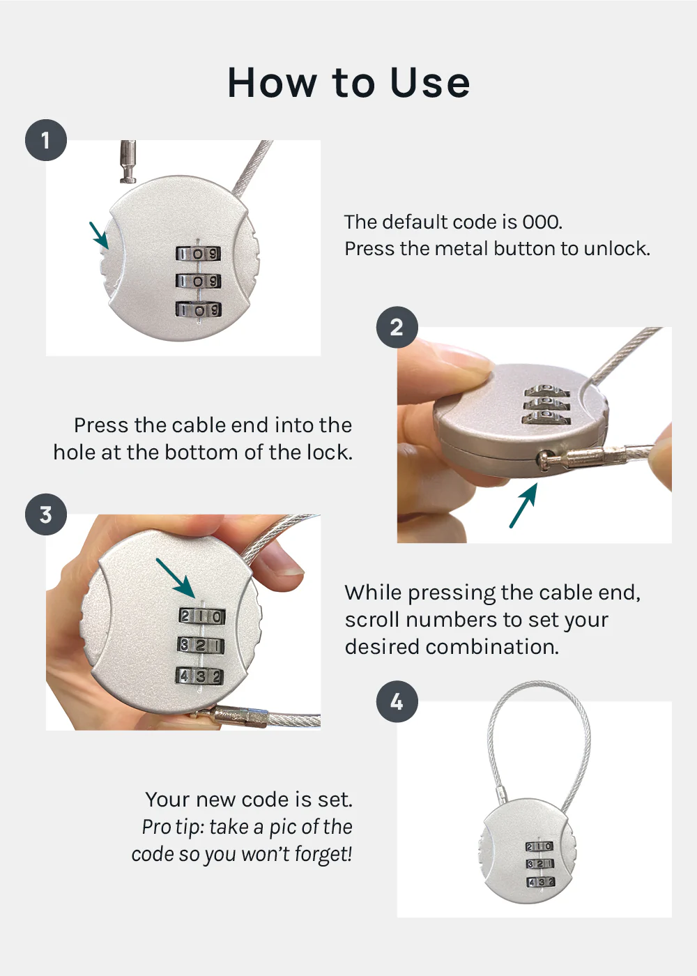 Official Key Items Anti-theft Cable Lock - Image 6