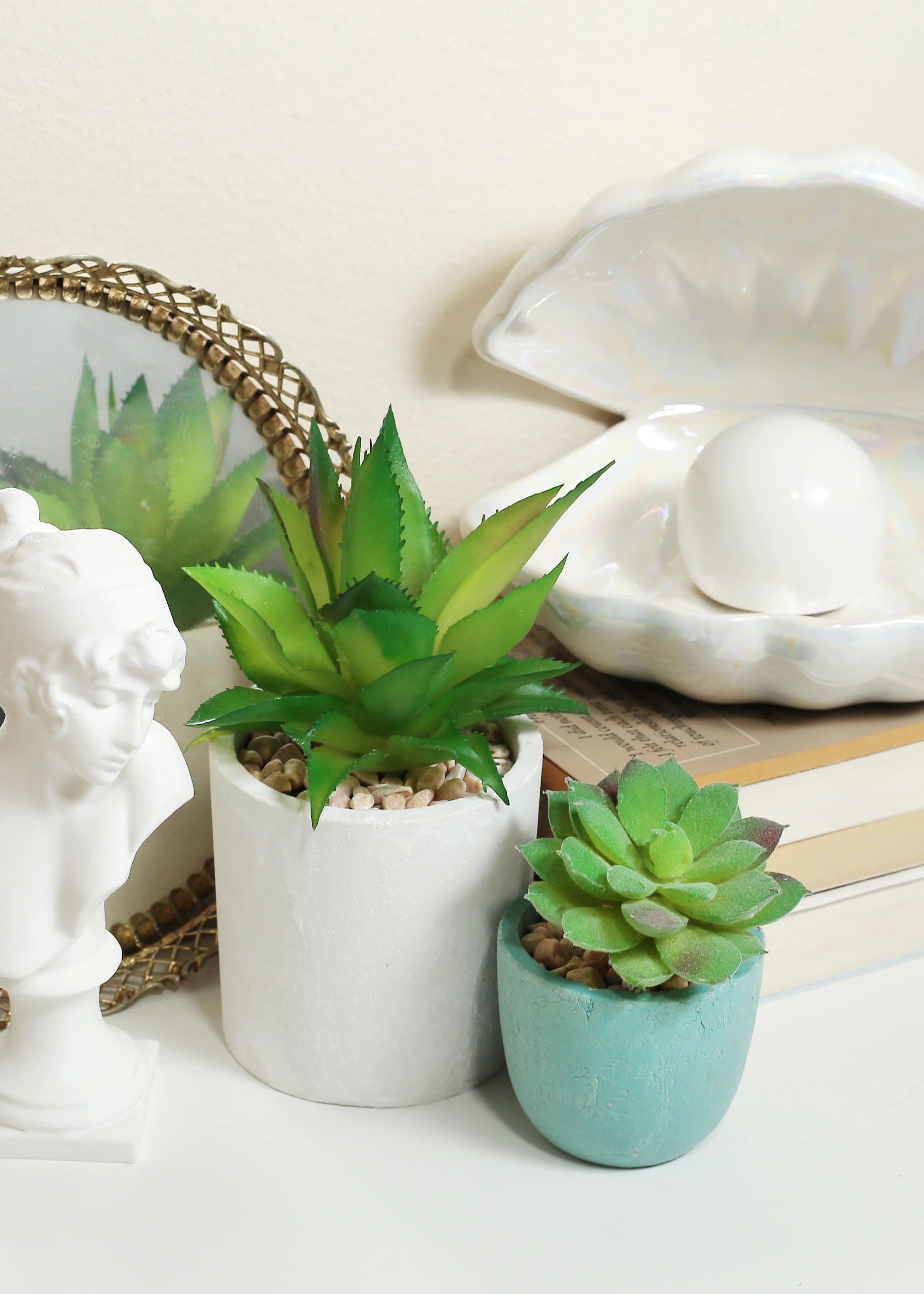 Official Key Items Artificial Succulents - Green Lotus