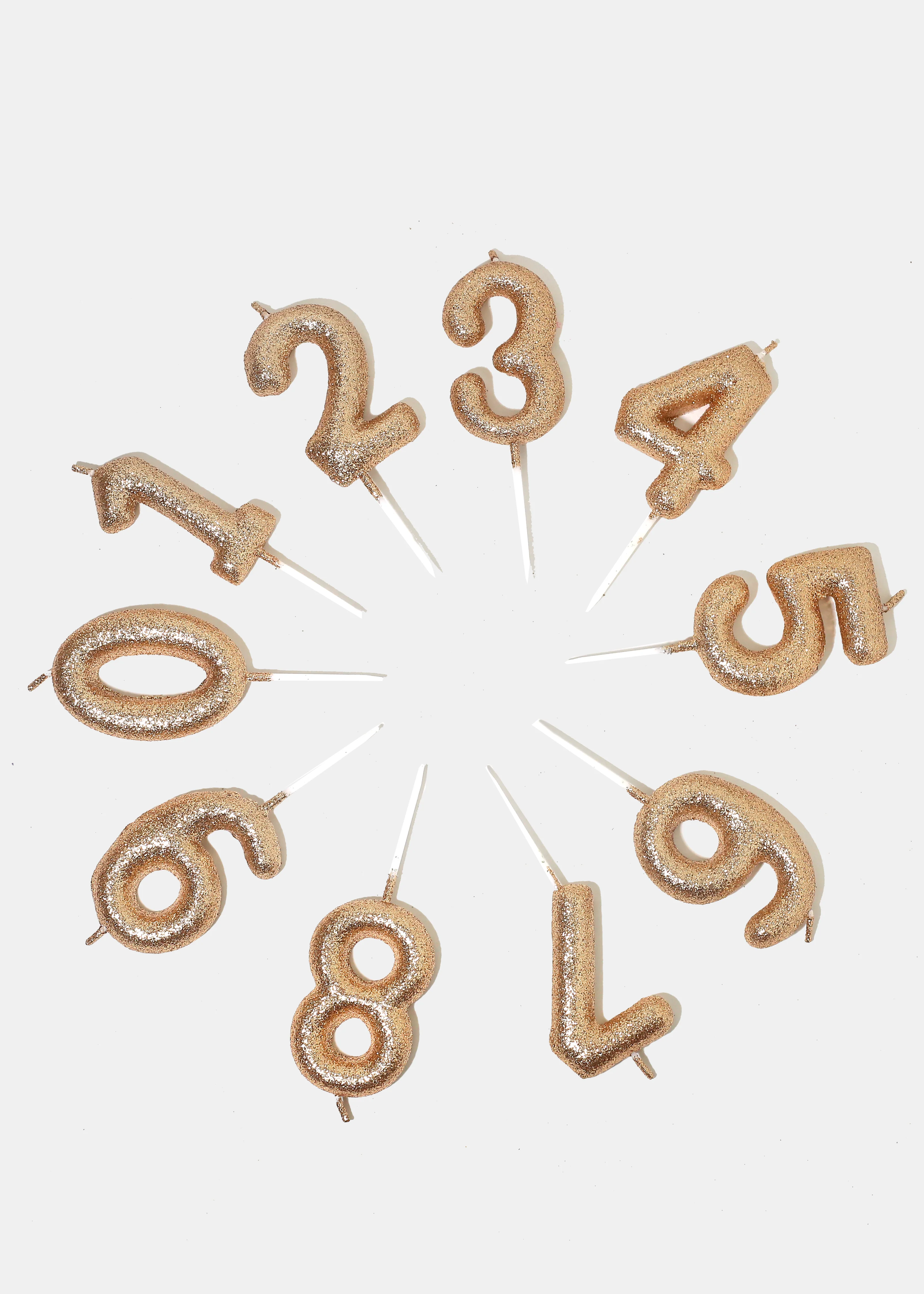 Official Key Items Rose Gold Number Candles
