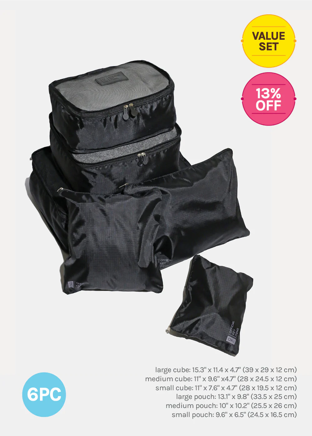 Official Key Items Packing Bags-6 Pc Set - Image 5