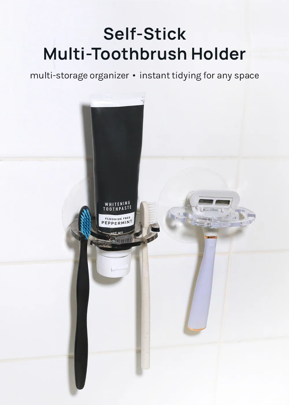 Official Key Items Self-stick Multi-toothbrush Holder - Image 2
