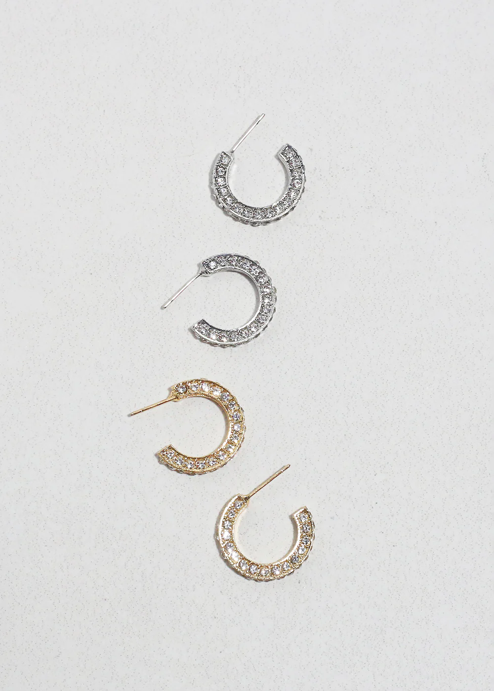 Pavé Mini Hoop Earrings - Image 2