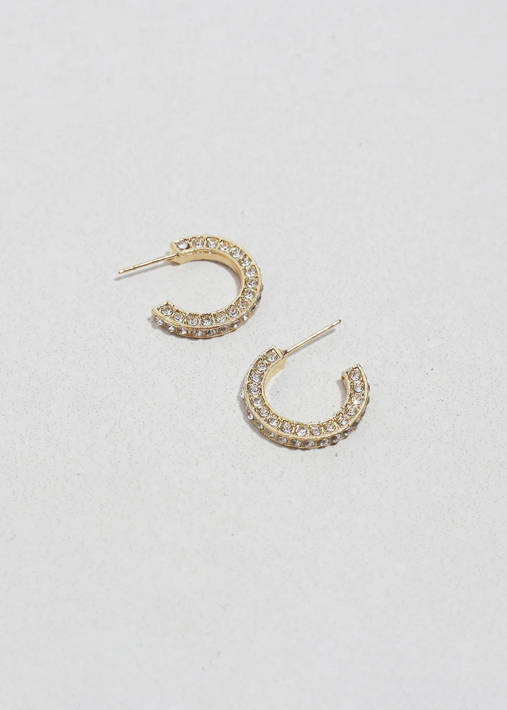 Pavé Mini Hoop Earrings - Image 3