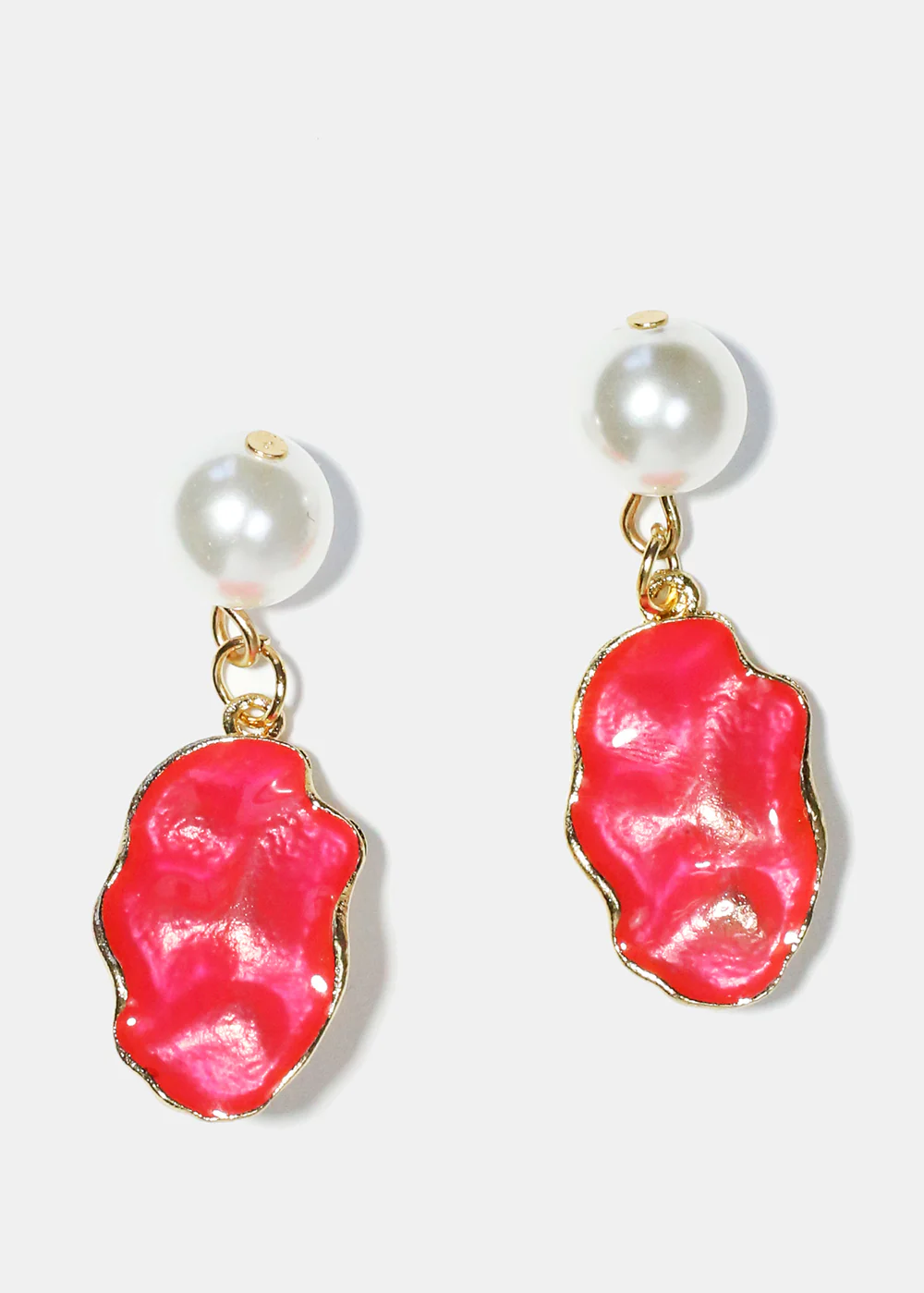 Pearl & Colorful Textured Dangle Earrings - Image 3