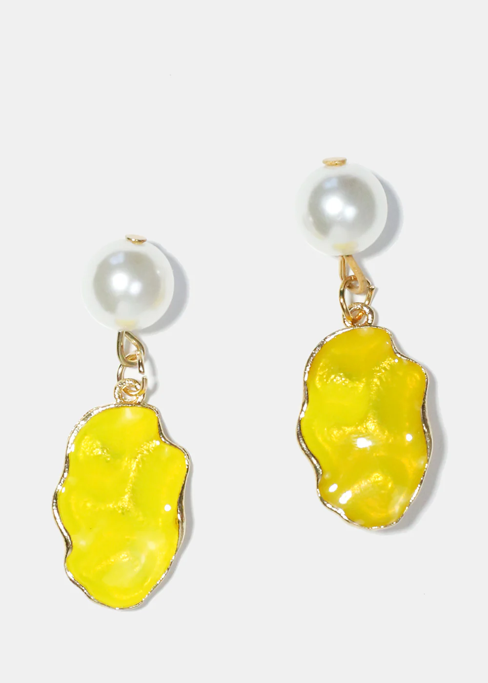 Pearl & Colorful Textured Dangle Earrings - Image 5