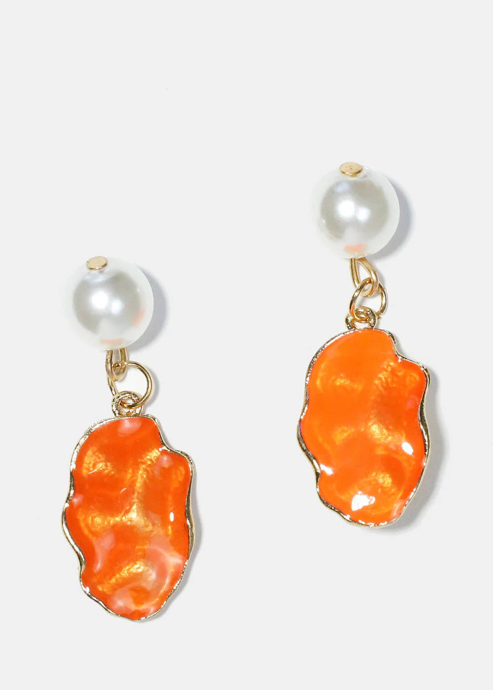 Pearl & Colorful Textured Dangle Earrings - Image 8