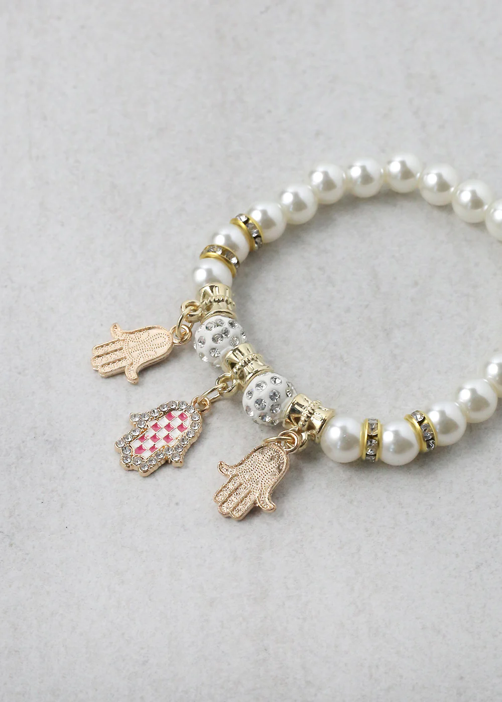 Pearl + Hamsa Hand Bracelet - Image 2