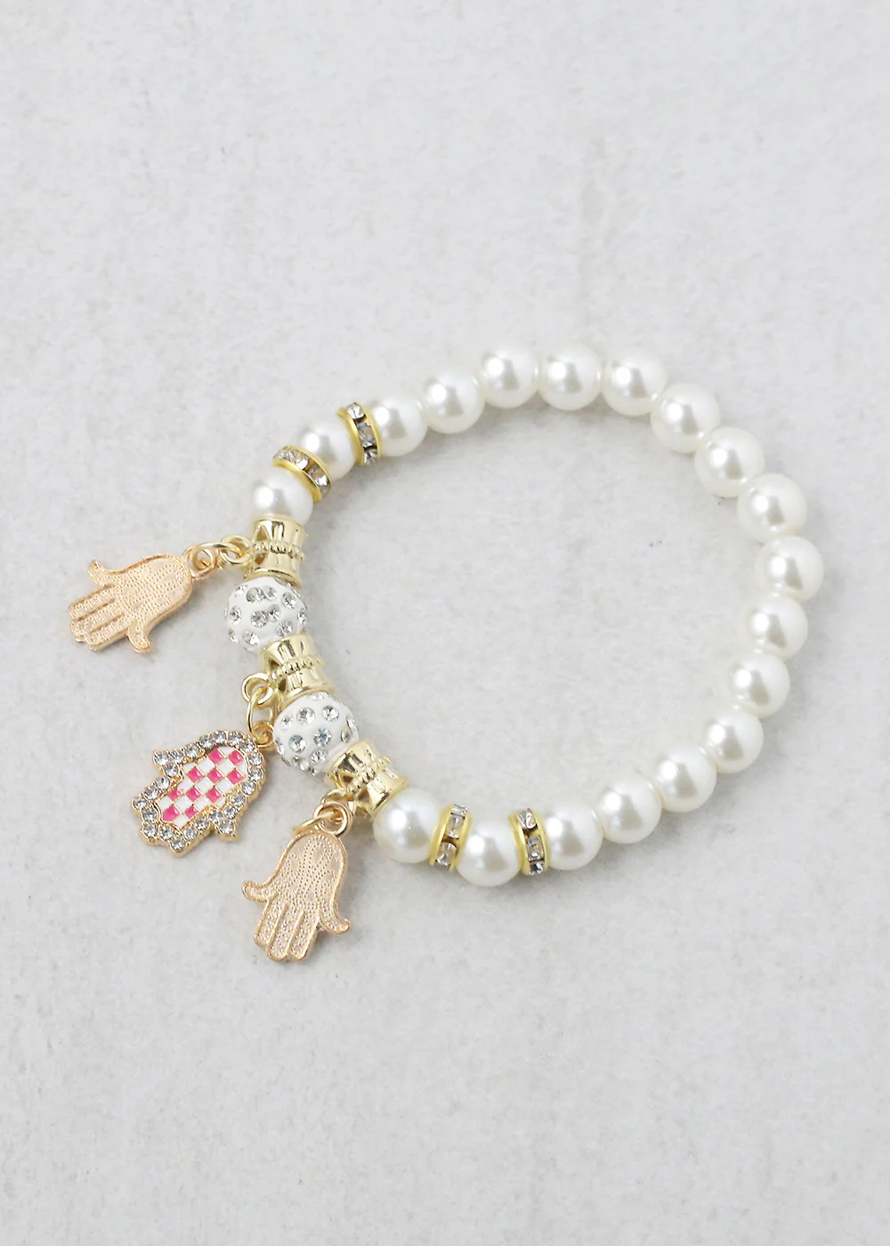 Pearl + Hamsa Hand Bracelet - Image 3