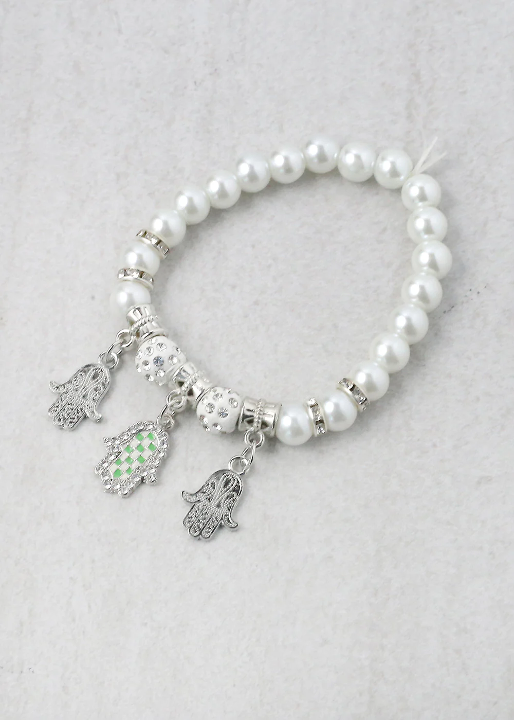 Pearl + Hamsa Hand Bracelet - Image 4