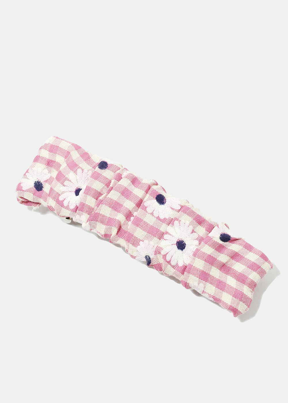 Plaid & Flower Print Hair Pin - Image 4
