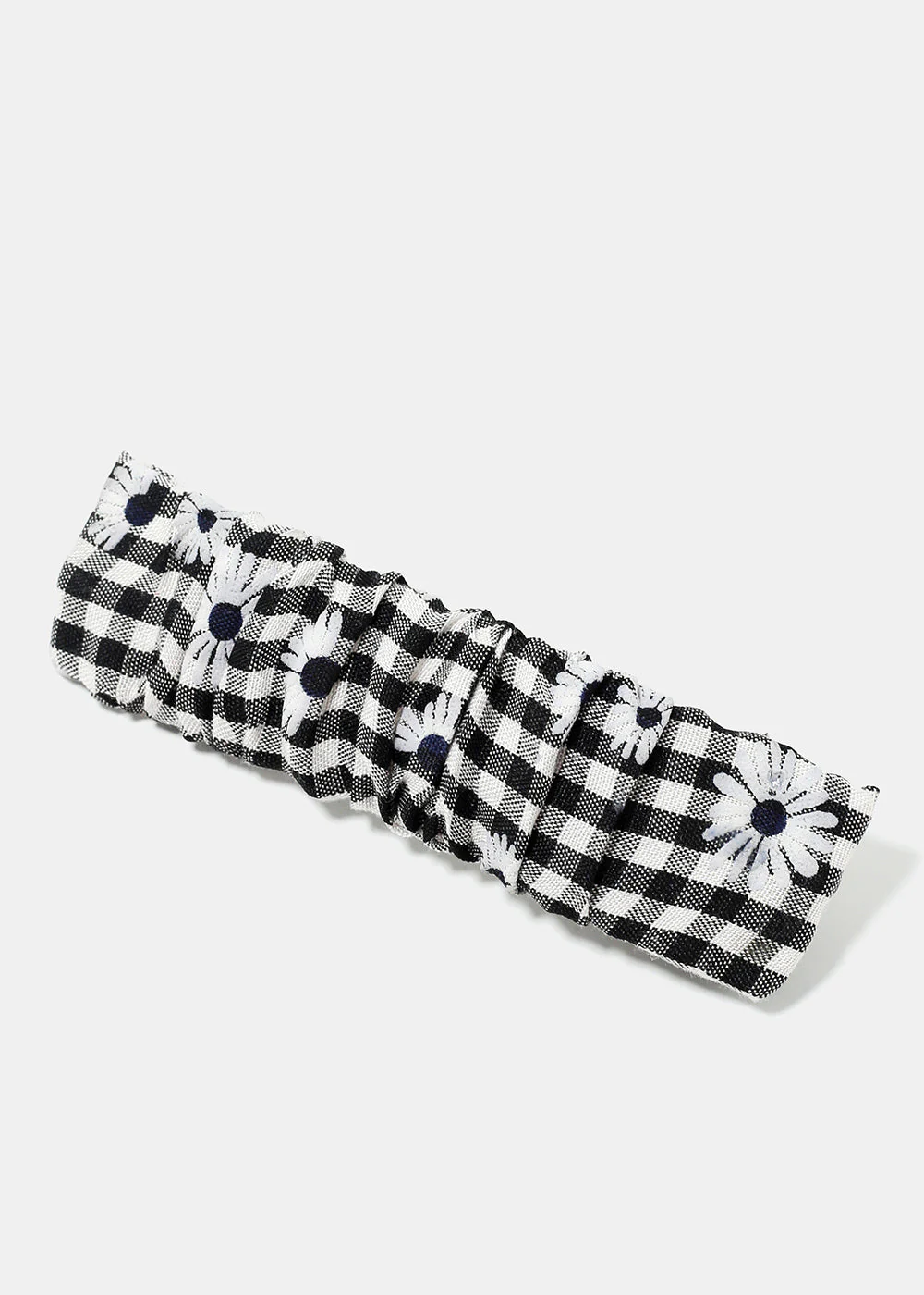 Plaid & Flower Print Hair Pin - Image 6