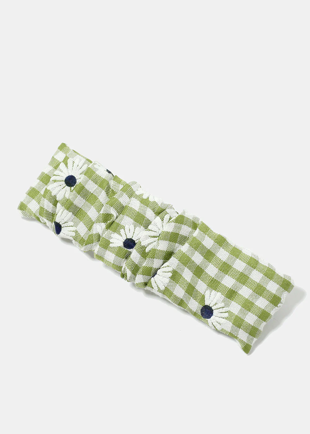 Plaid & Flower Print Hair Pin - Image 7