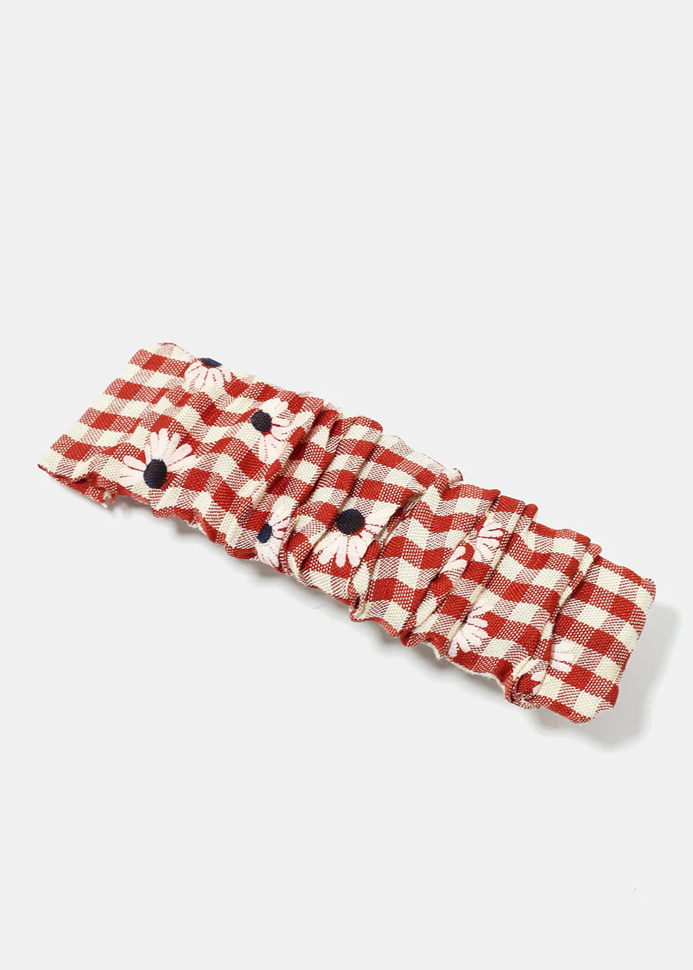Plaid & Flower Print Hair Pin - Image 8