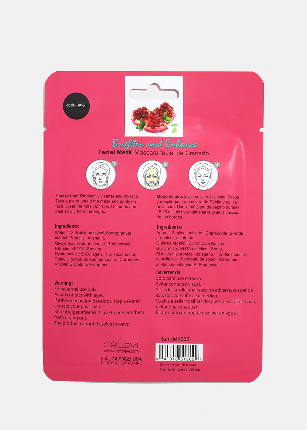 Pomegranate Brighten & Enhance Facial Sheet Mask - Image 2