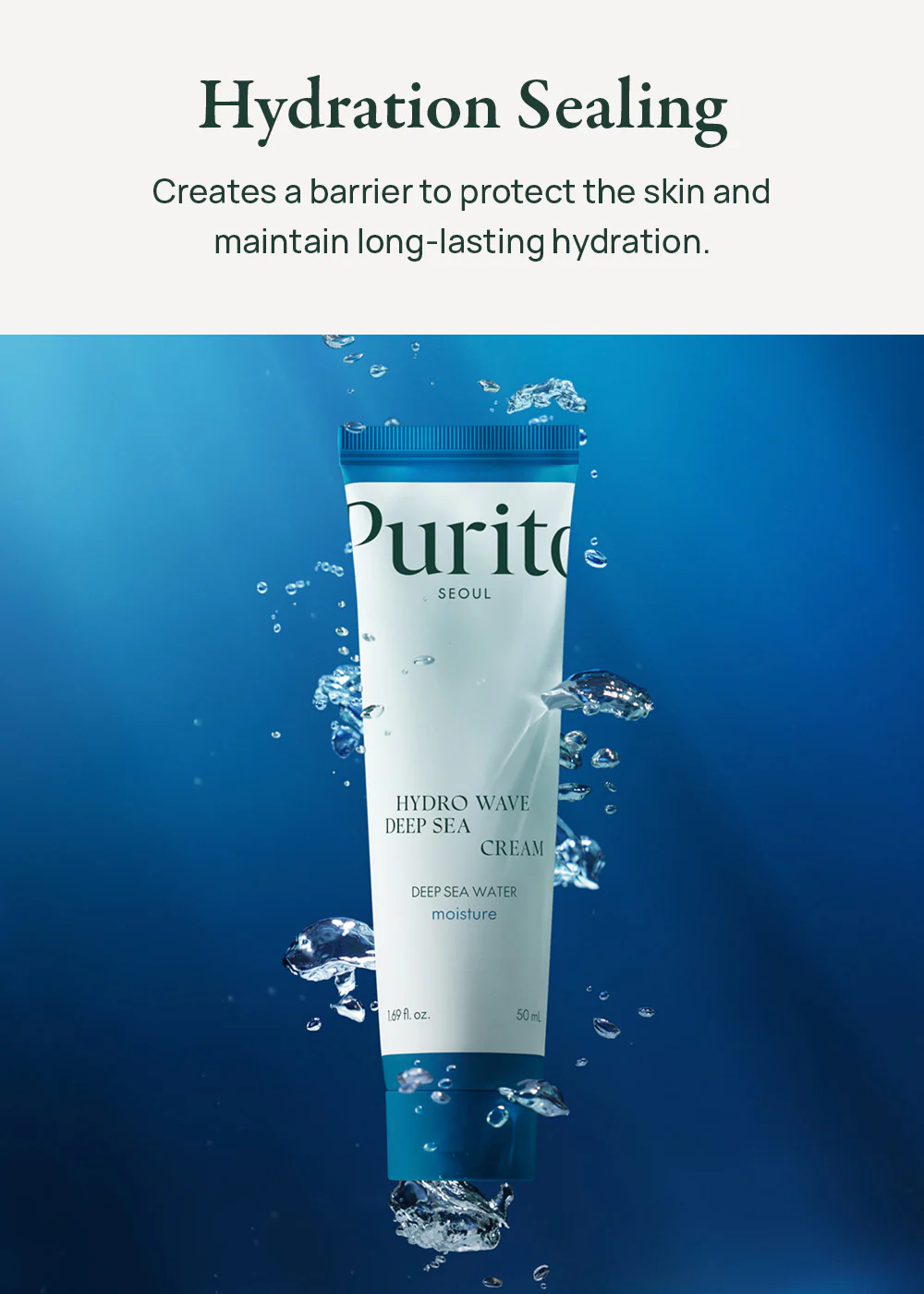 Purito Seoul Hydro Wave Deep Sea Cream 50ml - Image 2