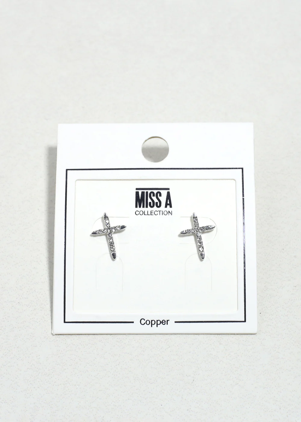 Radiant Faith Cross Stud Earrings