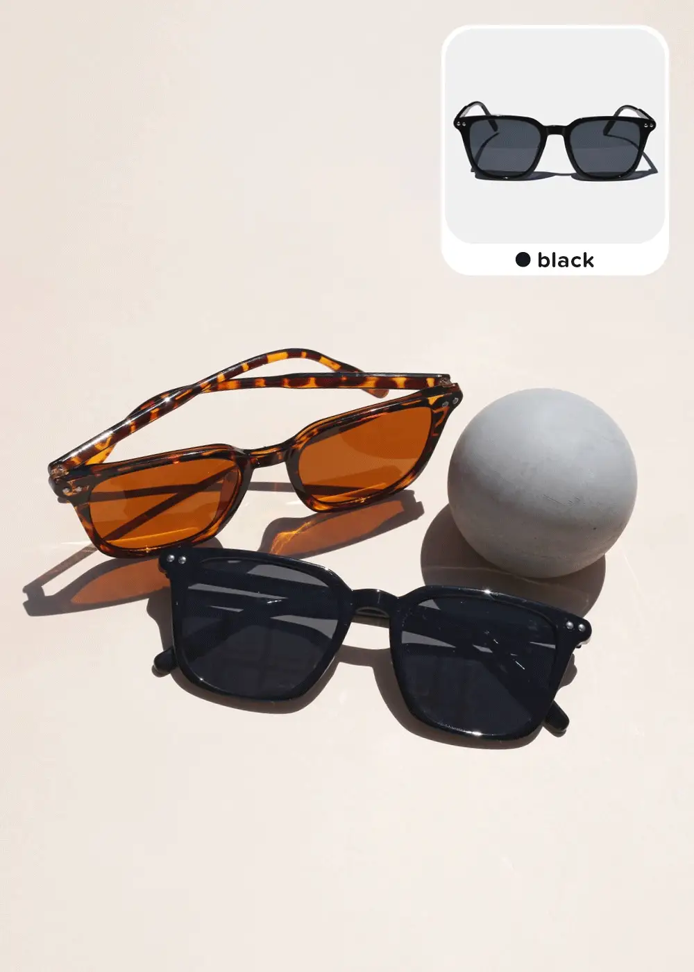 Rectangular Double-Bridge Sunglasses