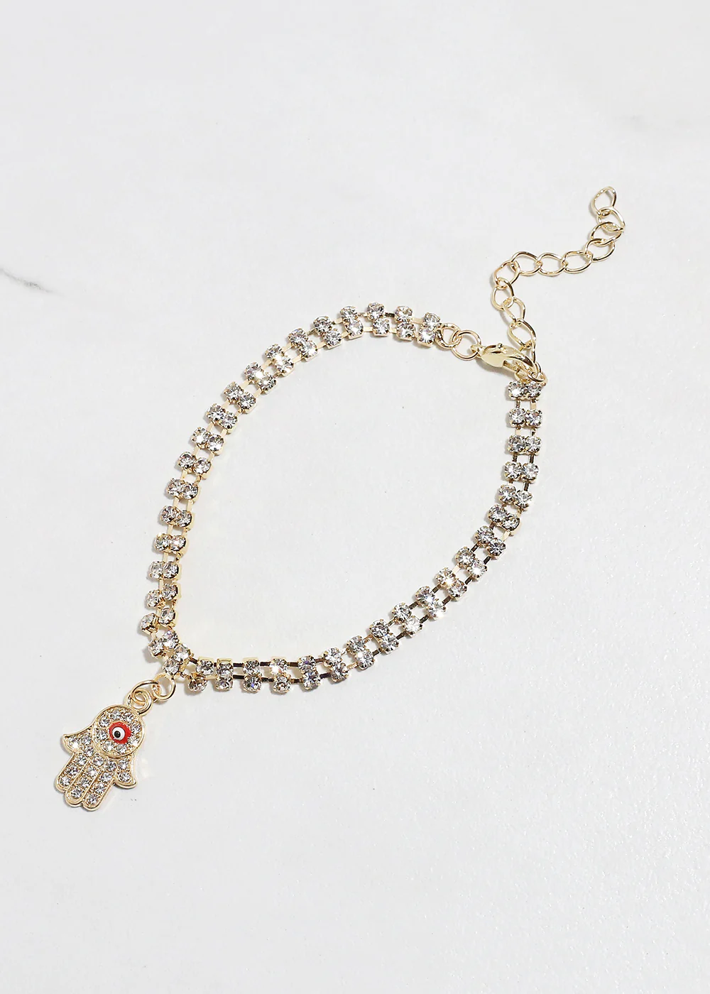Rhinestone Hamsa Hand Bracelet - Image 3
