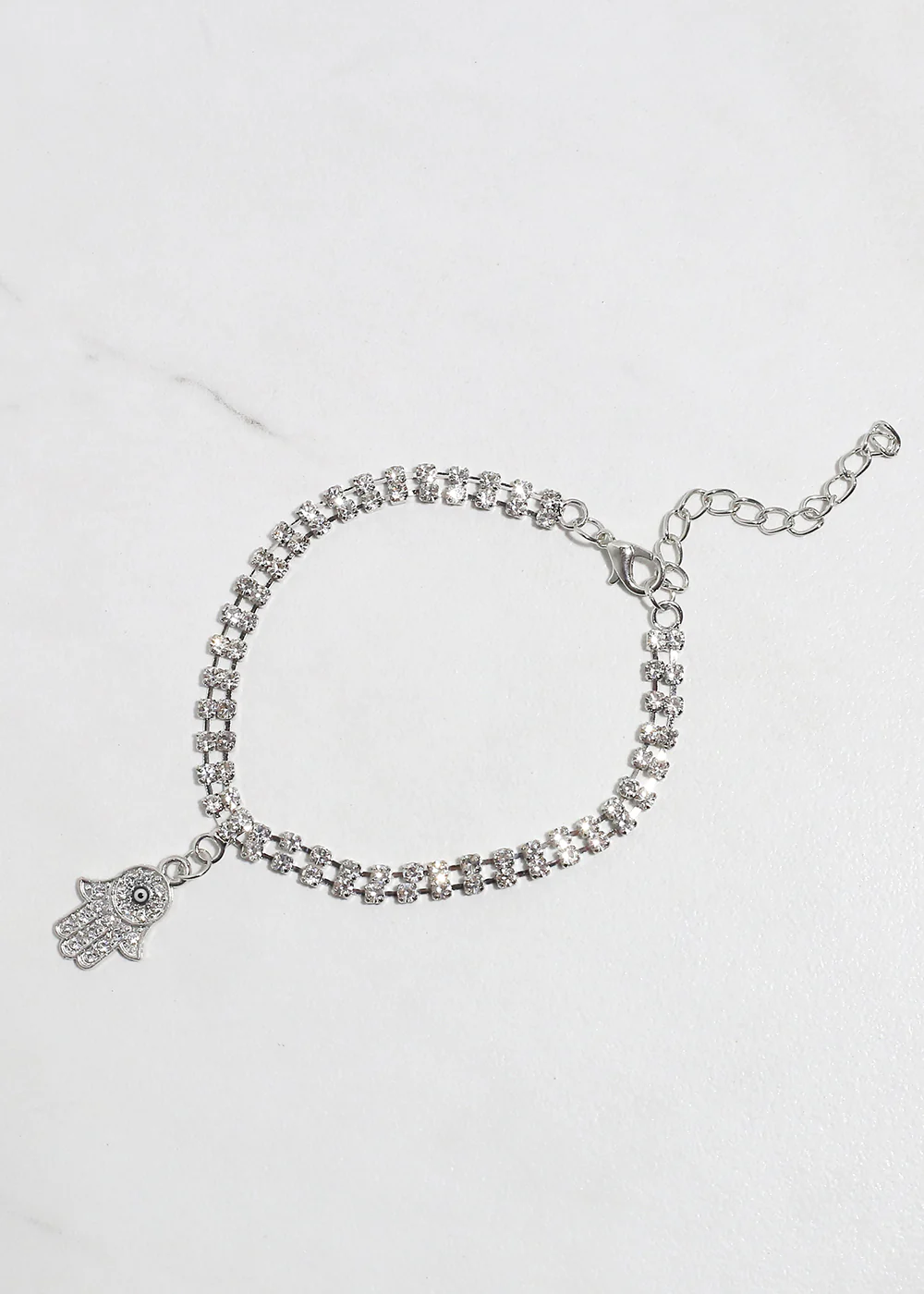 Rhinestone Hamsa Hand Bracelet - Image 5