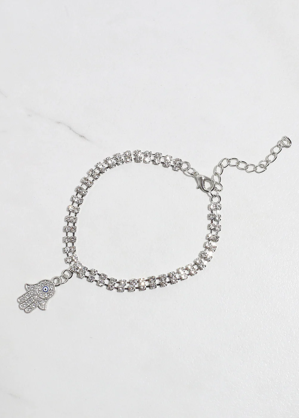 Rhinestone Hamsa Hand Bracelet - Image 6