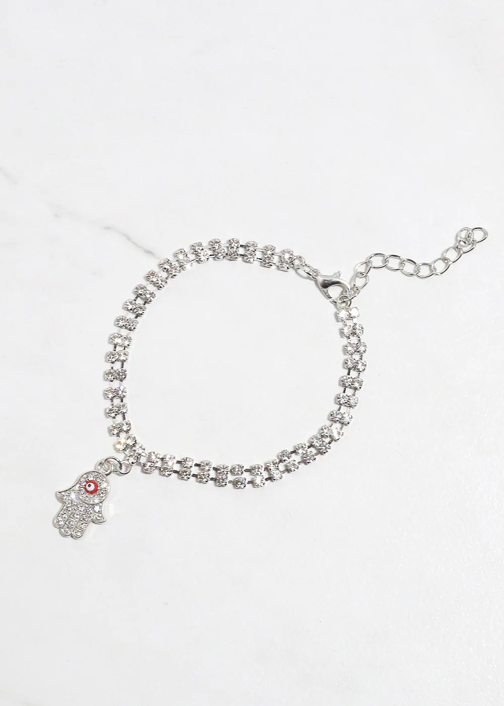 Rhinestone Hamsa Hand Bracelet - Image 7